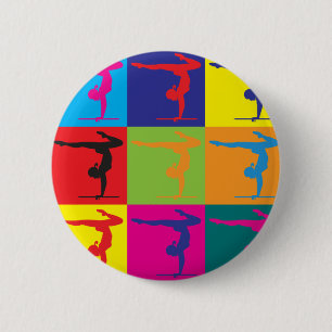 Gymnastik-Pop-Kunst Button
