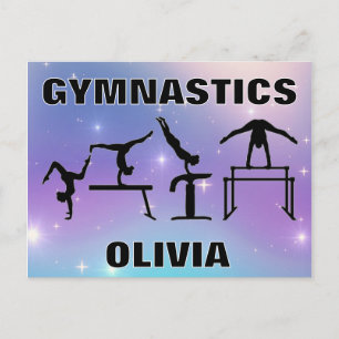 Gymnastik Postcard Lila Türkis Postkarte