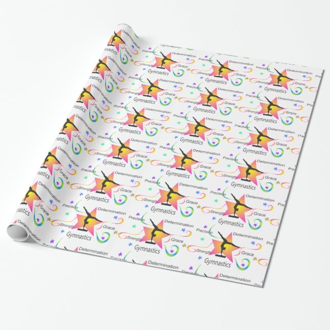 Gymnastik - Präzisionsstärke Entschlossenheit Grau Geschenkpapier (Ungerollt)