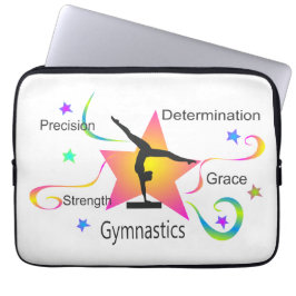Gymnastik - Präzisionsstärke Entschlossenheit Grau Laptopschutzhülle