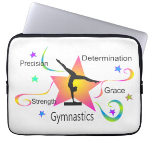 Gymnastik - Präzisionsstärke Entschlossenheit Grau Laptopschutzhülle