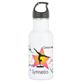 Gymnastik - Präzisionsstärke Entschlossenheit Grau Trinkflasche