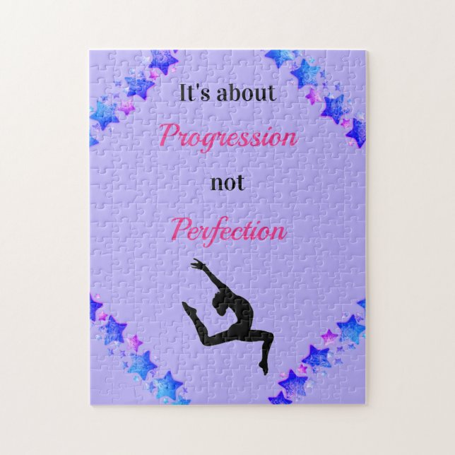 Gymnastik Progression not Perfection Puzzle (Vertikal)
