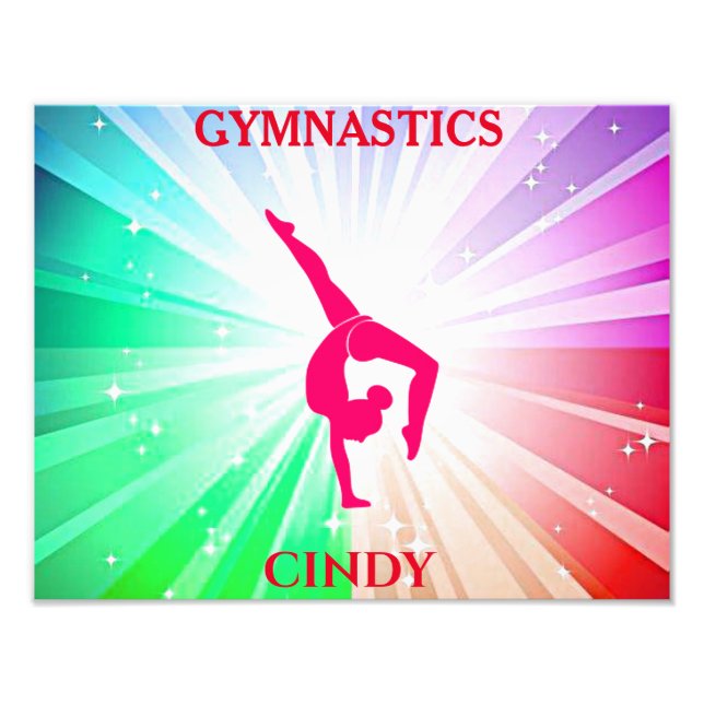 Gymnastik Rainbow Burg mit Girl Handstand Pose Fotodruck (Vorne)
