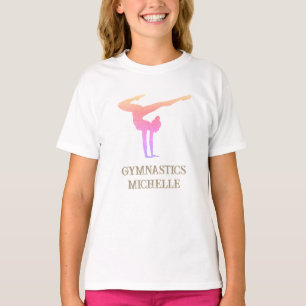Gymnastik Rosa Glitzer Individuelle Name T-Shirt