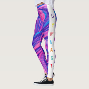 Gymnastik Rosa / Lila / Blau Swirbel Leggings