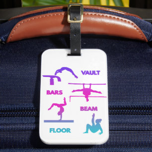 Gymnastik Rosa Lila türkisfarbene Vault-Bars Gepäckanhänger