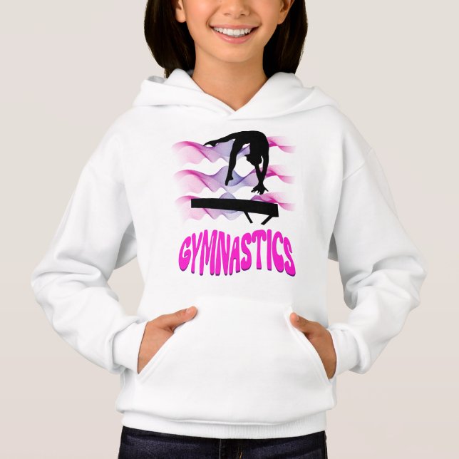 Gymnastik Rosa und Lila Balancebar Hoodie (Vorderseite)