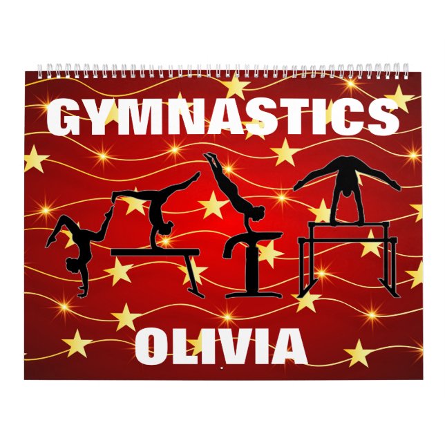Gymnastik Rote / Gold Stars Kalender (Titelbild)