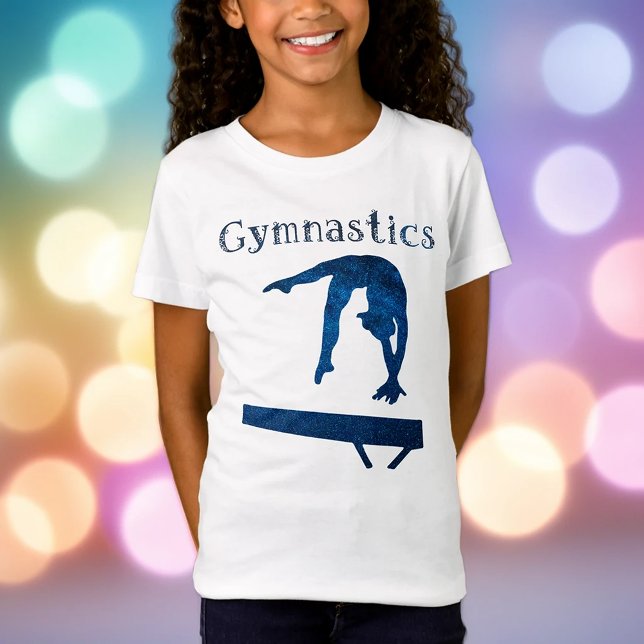 Gymnastik Royal Blue Balance Bier Schriftart T-Shirt (Von Creator hochgeladen)