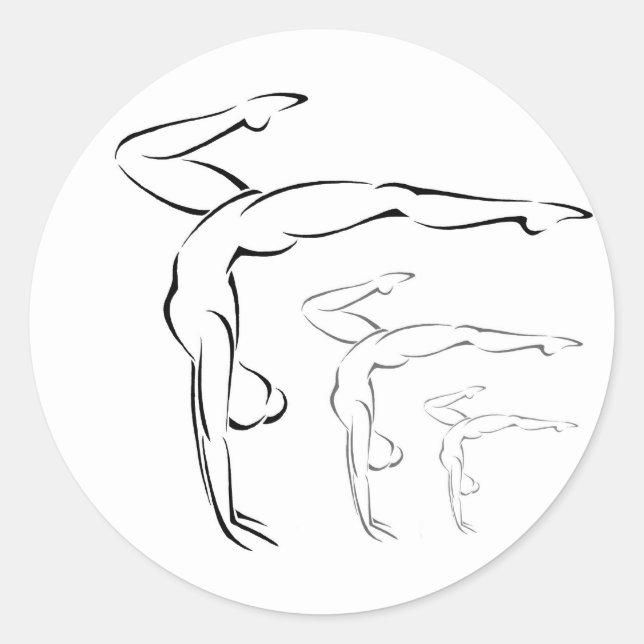 Gymnastik Runder Aufkleber (Vorderseite)