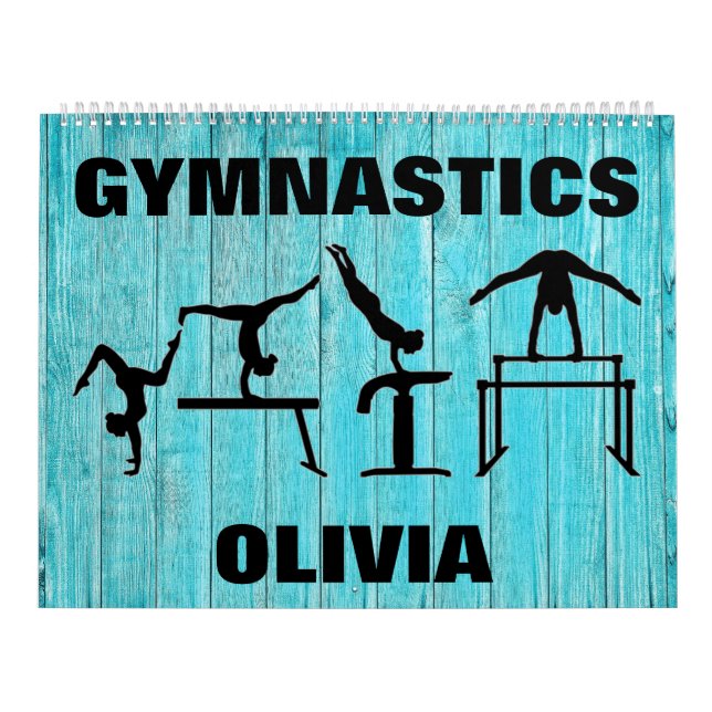 Gymnastik Rustikaler Aquamariner Holzkalender Kalender (Titelbild)