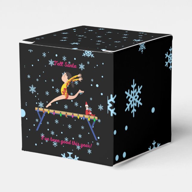 Gymnastik sagt dem Weihnachtsmann, dass ich in die Geschenkschachtel (Vorderseite)