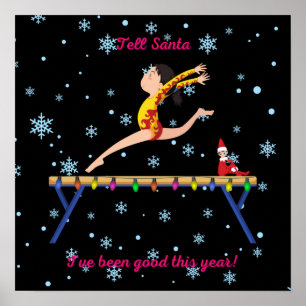 Gymnastik sagt dem Weihnachtsmann, dass ich in die Poster