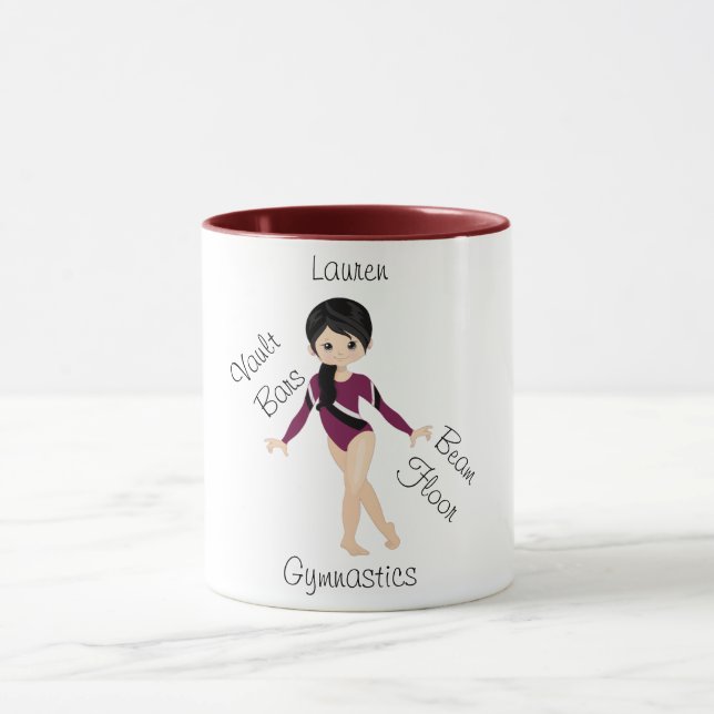 Gymnastik Schwarzes Haar, braune Augen, Burgund Le Tasse (Zentrum)