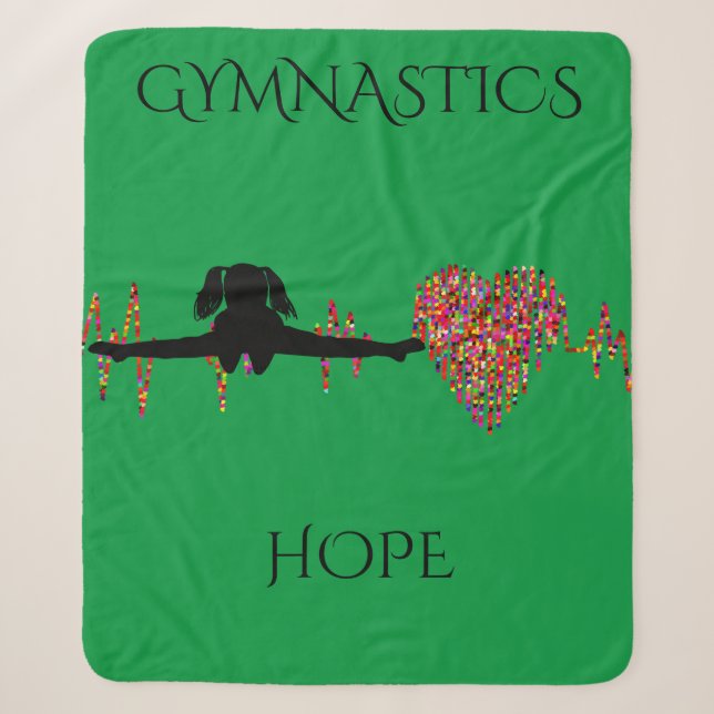 Gymnastik Sherpa Decke mit personalisiertem Namen. Sherpadecke (Vorderseite)