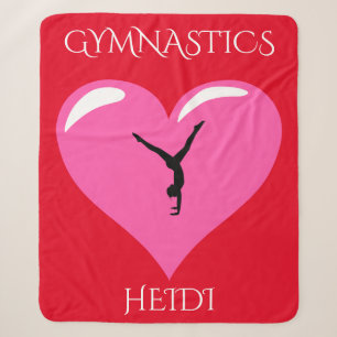 Gymnastik Sherpa Decke mit personalisiertem Namen. Sherpadecke