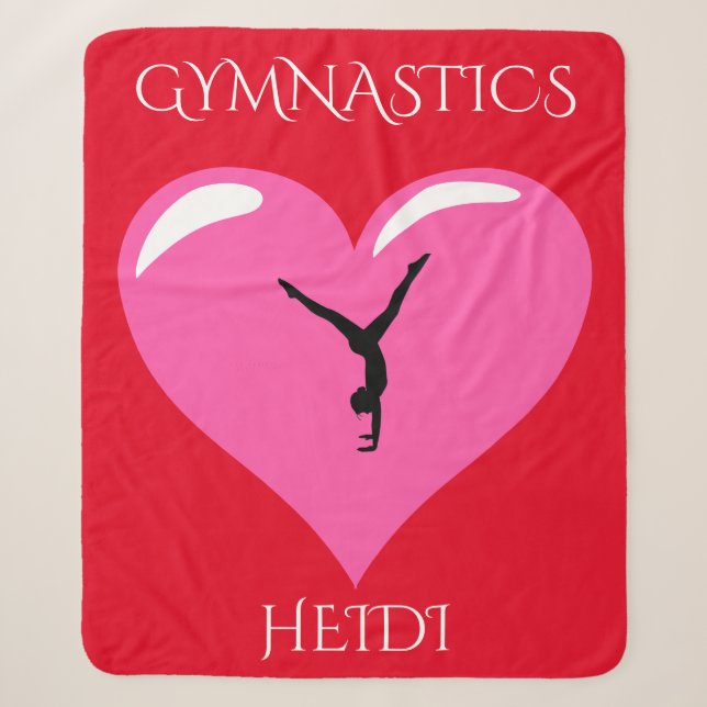 Gymnastik Sherpa Decke mit personalisiertem Namen. Sherpadecke (Vorderseite)