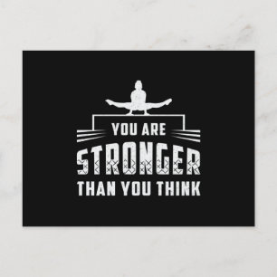 Gymnastik Sie sind stärkere Bars Beam Gymnastik Postkarte