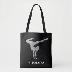 Gymnastik Silberner Glitzer Personalisiert Tasche