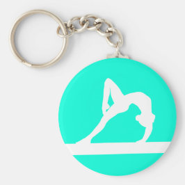 Gymnastik Silhouette Schlüsselanhänger Türkis