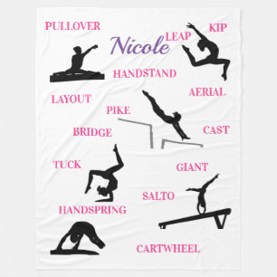 Gymnastik Skills Typografie Fleecedecke