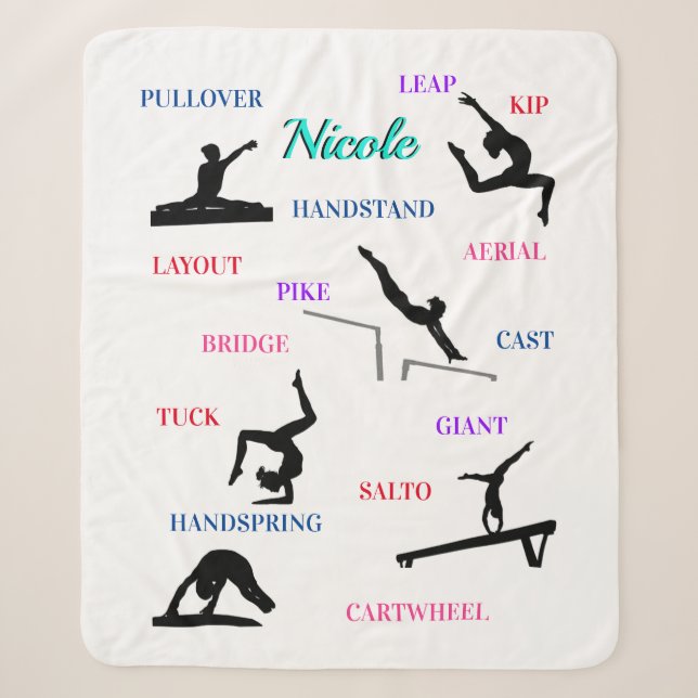 Gymnastik Skills Typografie Sherpadecke (Vorderseite)