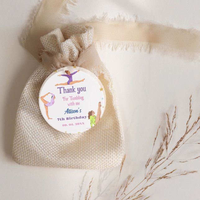 Gymnastik springen Cartwheels Geburtstagsparty Geschenkanhänger (Von Creator hochgeladen)