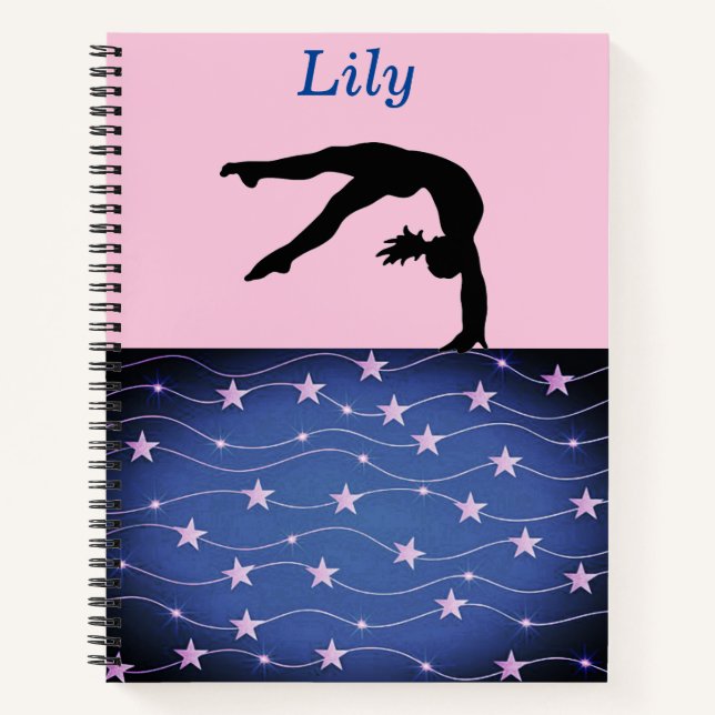 Gymnastik Stars Personalisiertes SpiralNotebook Notizbuch (Vorderseite)