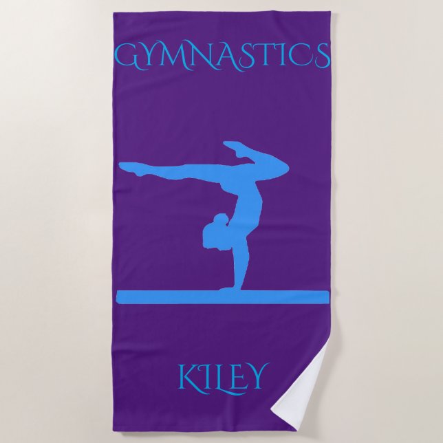 Gymnastik Strandtuch. Personalisierter Name. Strandtuch (Vorderseite)
