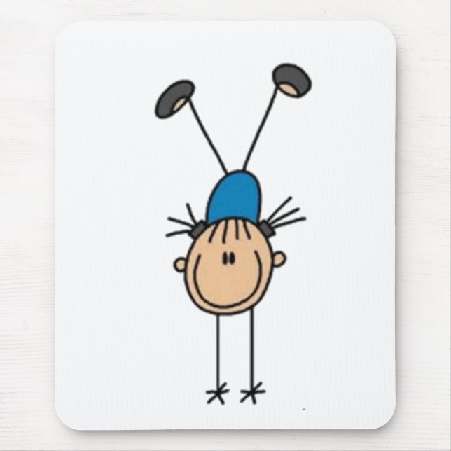 Gymnastik Strichmännchen Mousepad (Vorne)