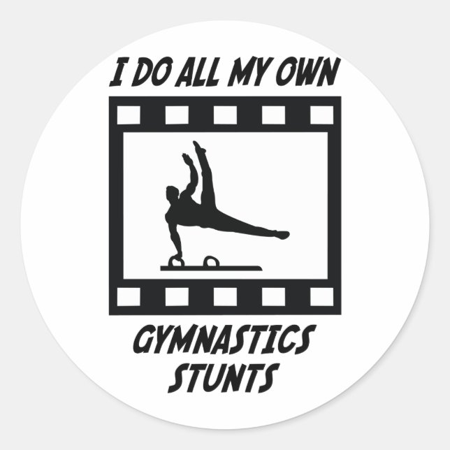 Gymnastik Stunts Runder Aufkleber (Vorderseite)