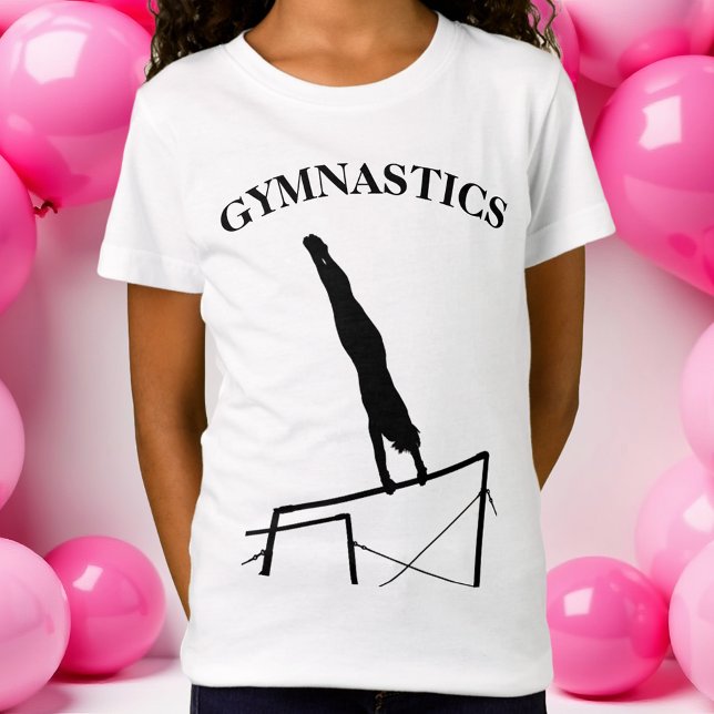 Gymnastik T - Shirt Uneven Bars Gigant mit Namen (Gymnastics T-Shirt )