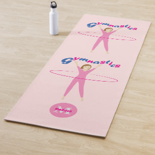 Gymnastik Text Rosa Hula Hupen Mädchen Monogramm Yogamatte