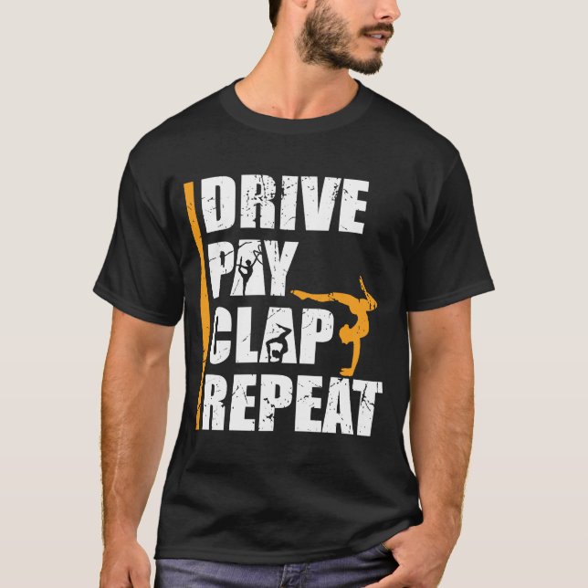 Gymnastik Tochter Vater Pay Drive Vater T-Shirt (Vorderseite)