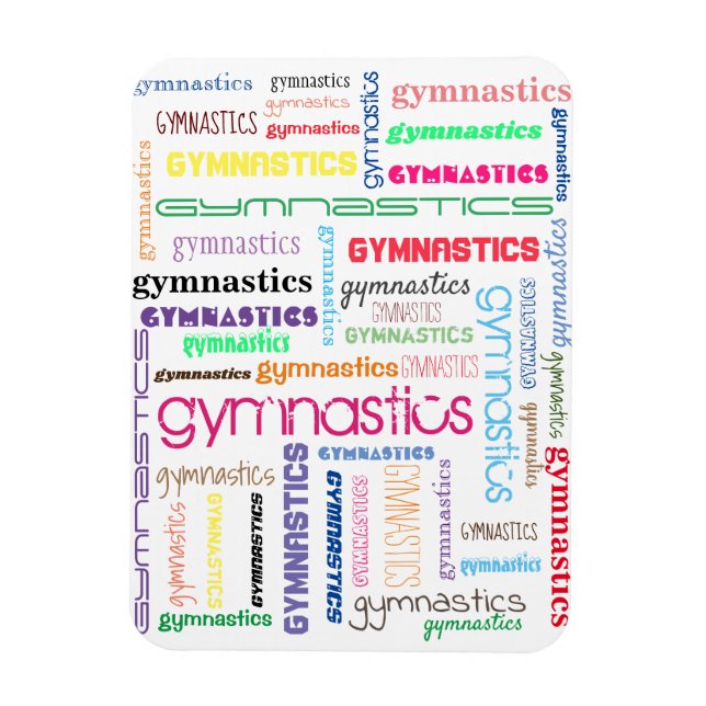 Gymnastik Typografie Flexibles Foto Magnet (Vertikal)