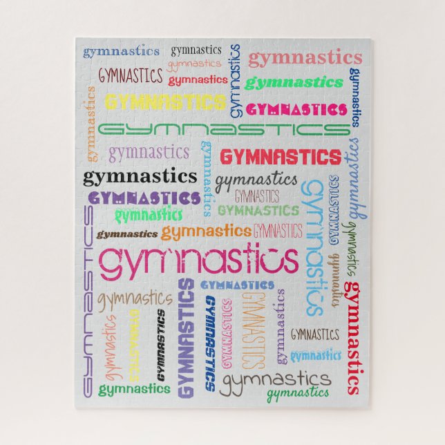 Gymnastik Typografie Puzzle (Vertikal)