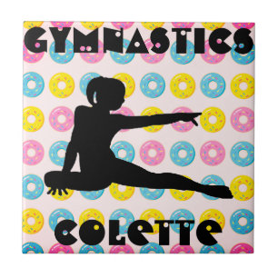 Gymnastik und Donuts Fliese