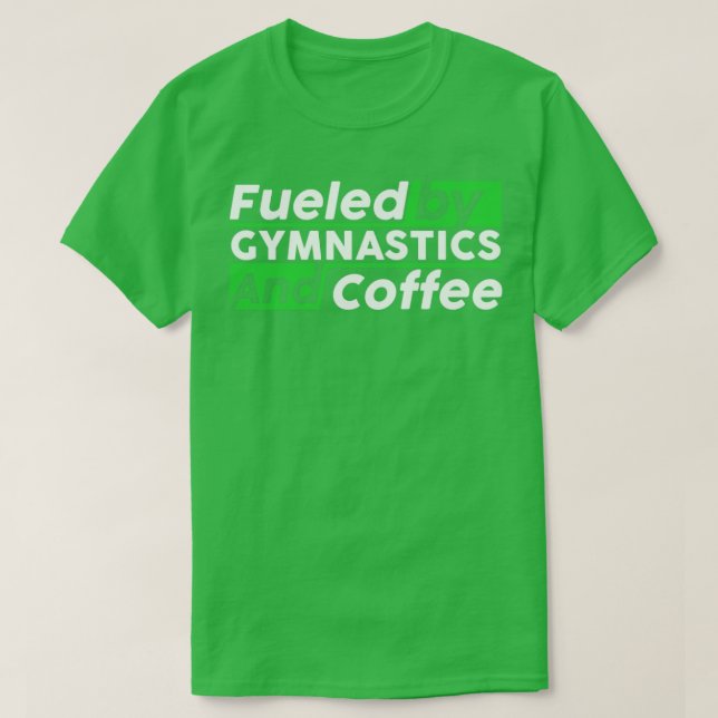 Gymnastik und Kaffee fördern T-Shirt (Design vorne)