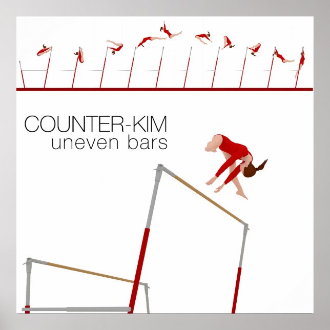 Gymnastik - ungleiche Bar Fertigkeit Poster (Vorne)