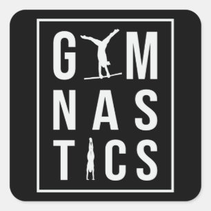 Gymnastik Unven Bars Hopper Acrobat Mat Gymnast Quadratischer Aufkleber