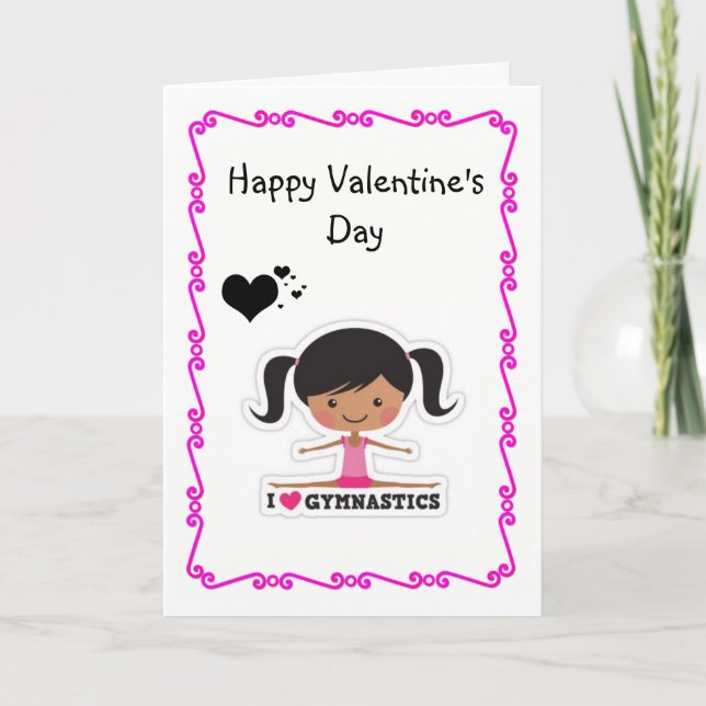 Gymnastik Valentinstag Grußkarte Feiertagskarte (Vorderseite)