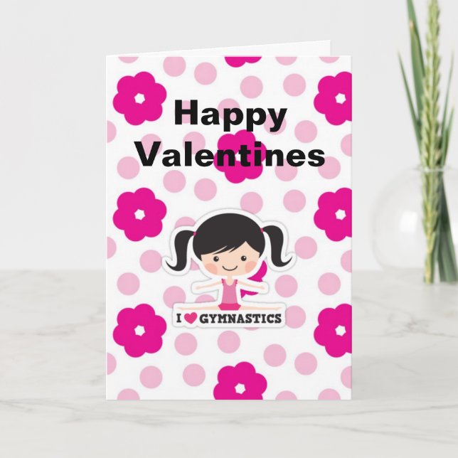 Gymnastik Valentinstag Grußkarte Feiertagskarte (Vorderseite)