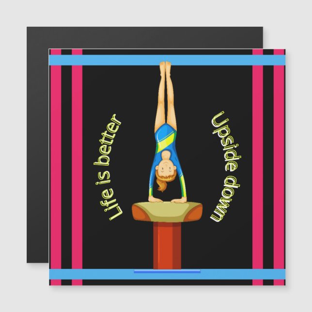 Gymnastik Vault Life ist besser Magnetkarte (Vorne/Hinten)