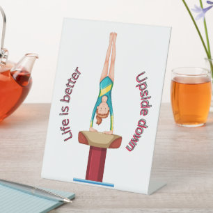 Gymnastik Vault Life ist besser Sockelschild