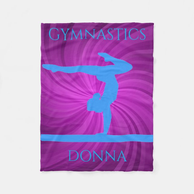 Gymnastik Vlies Decke. Personalisierter Name. Fleecedecke (Vorderseite)