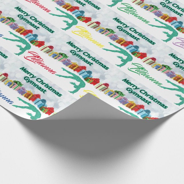 Gymnastik Weihnachts Personalisierte Wrapping Pape Geschenkpapier (Ecke)