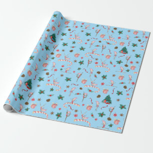 Gymnastik Weihnachts Wrapping Papier Blue Holiday Geschenkpapier
