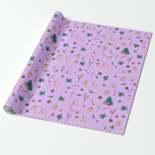 Gymnastik Weihnachtswrapping Paper Lila Holiday Geschenkpapier