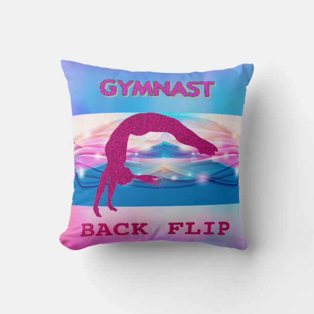 Gymnastik wirft Kissen mit Gymnast. (Vorderseite)